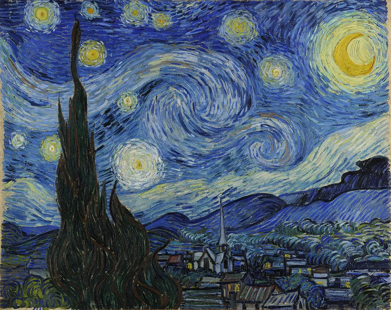 フィンセント・ファン・ゴッホ「星月夜」1889年